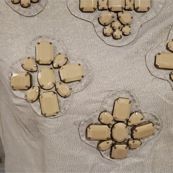 Karta metallic gold beaded front 50s 60s style cocktail party mini dress size Xs - Picture 8 of 10